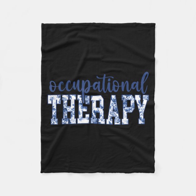 Manta Polar Blue Toile Wildflower Occupational Therapy Ot Flor (Anverso)