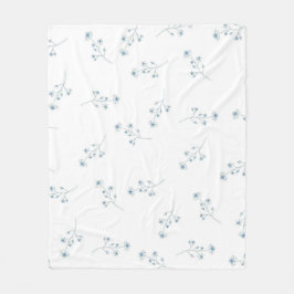 Manta Polar Blue Tropical Floral Botánica Grandmillenial