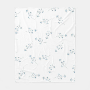 Manta Polar Blue Tropical Floral Botánica Grandmillenial