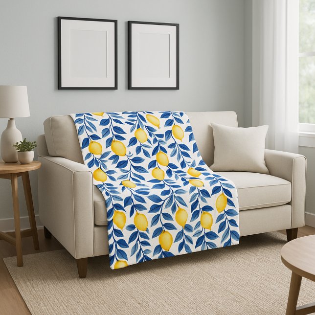 Manta Polar Blue Watercolor Lemon (Subido por el creador)