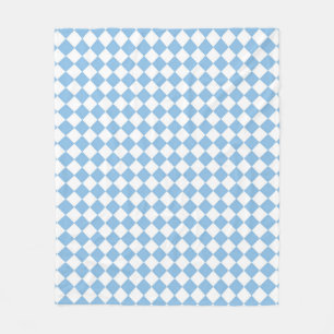 Manta Polar Blue White Checker Diamond Patten Fleece Blanket