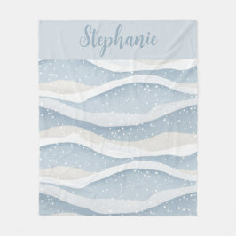 Manta Polar Blue Winter Snowfall Wave Personalized Pattern