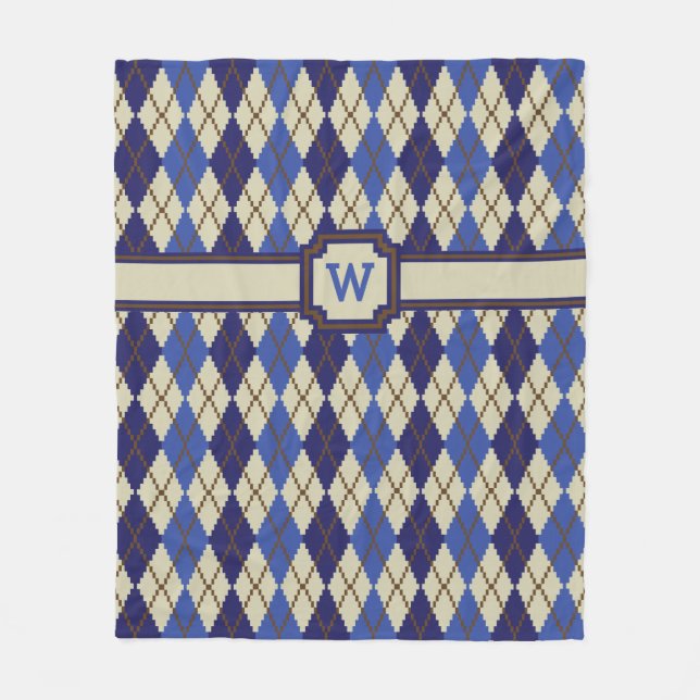 Manta Polar Blueberry Scone Argyle Fleece Blanket (Anverso)