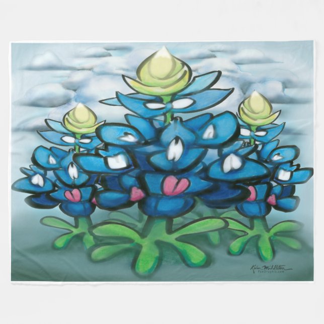 Manta Polar Bluebonnets Fleece Blanket (Frente (Horizontal))