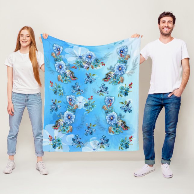 Manta Polar Blues de cornflower en acuarela (In situ)