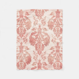 Manta Polar Blush Damask Watercolor Floral Vintage Pattern
