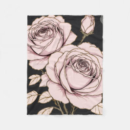 Manta Polar Blush Pink Rose Floral Fleece Blanket