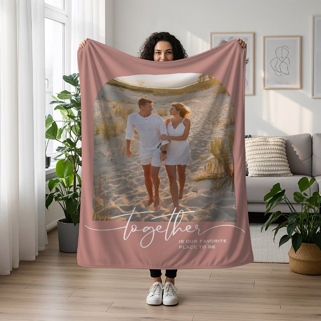 Manta Polar Blush Pink Together Typography Couple Valentine (Subido por el creador)