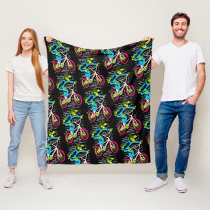Manta Polar Bmx Fleece Blanket - Bmx Bike Graffiti
