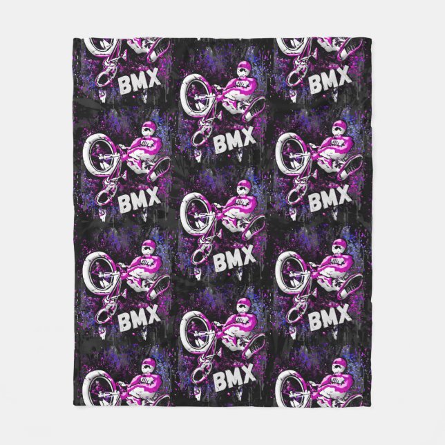 Manta Polar Bmx Freestyle Trick Jump - Bmx Fleece Blanket (Anverso)