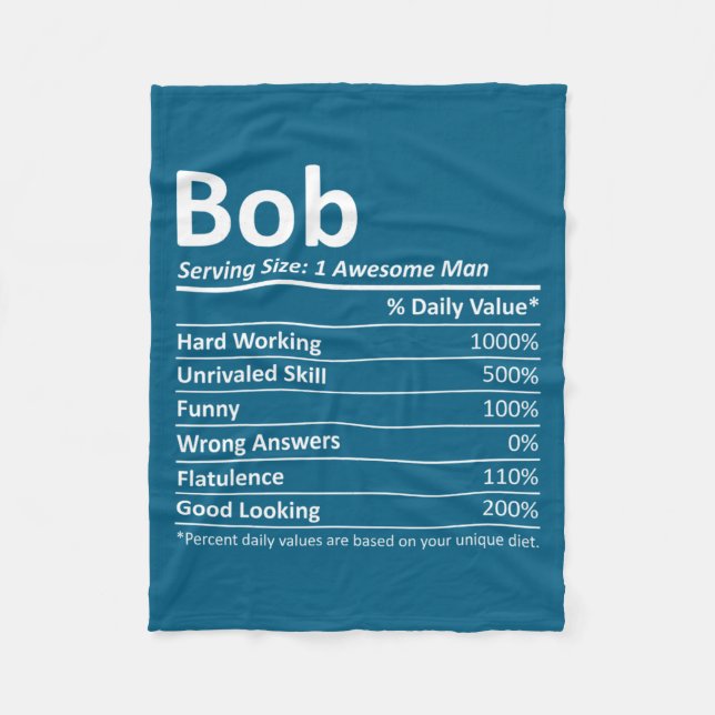 Manta Polar Bob Nutrition Funny Birthday D Name Gif  (Anverso)