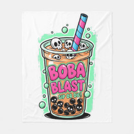 Manta Polar Boba Blast – Sip or Die! – Fleece Blanket