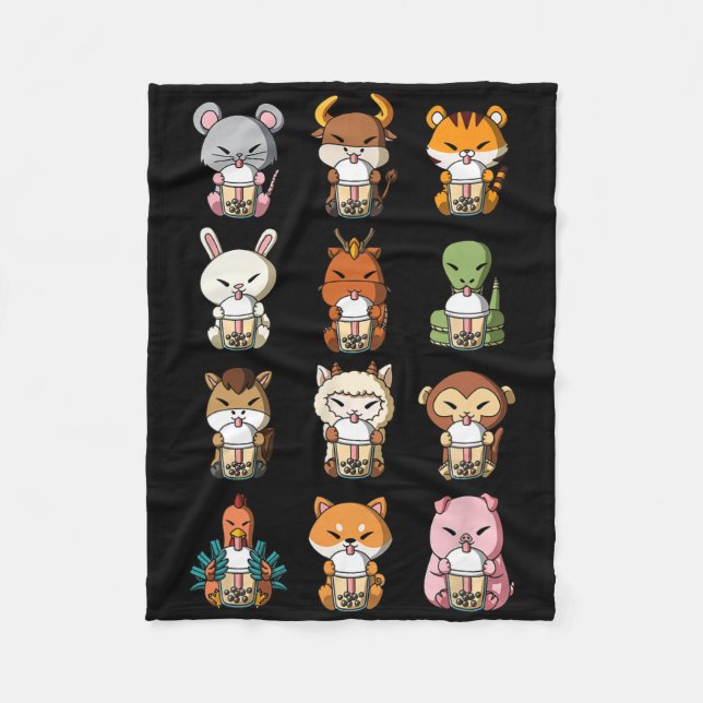 Manta Polar Boba Bubble Milk Tea Chinese Zodiacs Animal Lunar  (Anverso)