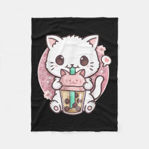 Manta Polar Boba Cat Boba Tea Bubble Kawaii Anime Cat Kawa