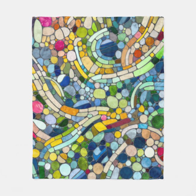 Manta Polar Bocas coloridas Mosaico Arte (Anverso)