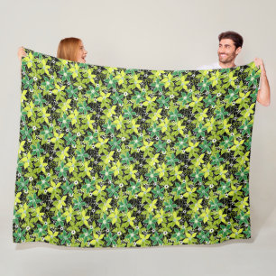 Manta Polar Boceto floral multicolor retro otoño