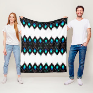 Manta Polar Boco verde tribal ondulante líquido geométrico sin