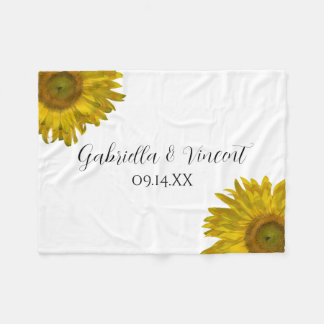 Manta Polar Boda amarilla del girasol