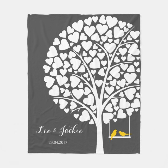 Manta Polar Boda Aniversario Fleece Blanket personalizado (Anverso)