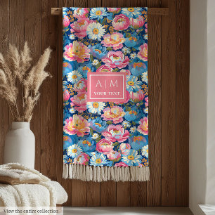 Manta Polar Boda de color de agua rosa prepático rubio moderno