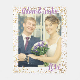 Manta Polar Boda de fotografía personalizada en blanco y ruso