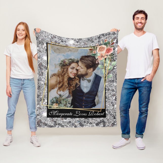 Manta Polar Boda de Moda moderna Purpurina de la Pareja de Amo (In situ)