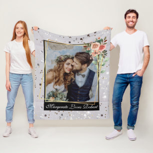 Manta Polar Boda de Moda moderna Purpurina de la Pareja de Amo