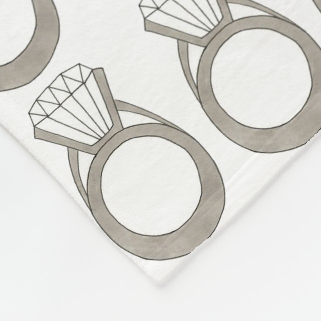 Manta Polar Boda de Novia Joyera de Diamond Ring Bling (Esquina)