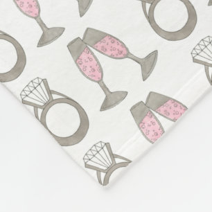 Manta Polar Boda del anillo de diamantes de la tostada rosa de