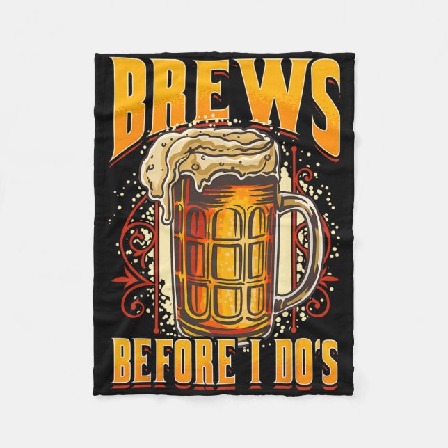 Manta Polar Boda Divertida Licor Antes de Dos Cerveza Bebiendo (Anverso)