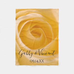 Manta Polar Boda Floral de rosa blanca