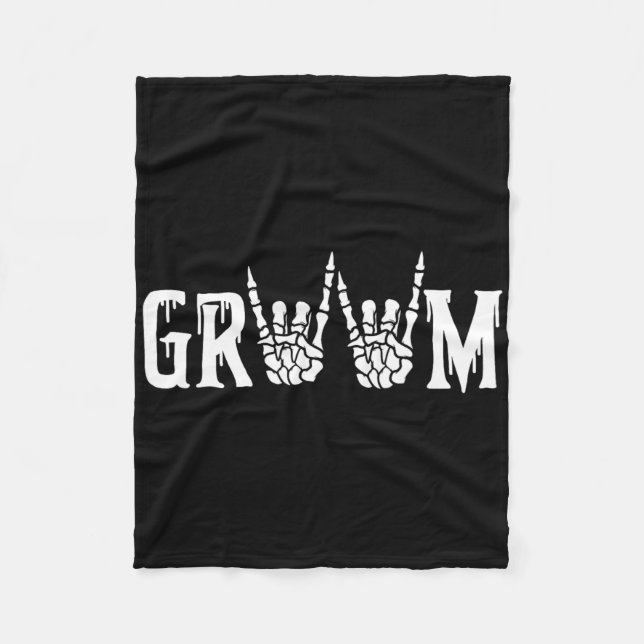 Manta Polar Boda Gótico del Skeleton Groom, recién casado y as (Anverso)