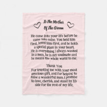 Boda Keepsake De La Madre Del Groom Blanket
