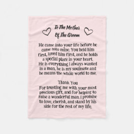 Manta Polar Boda Keepsake De La Madre Del Groom Blanket