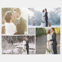 Manta Polar Boda moderna gris caliente del collage de fotos