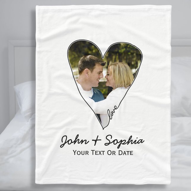 Manta Polar Boda moderno Valentine Love Heart Personalizado Fo (Subido por el creador)