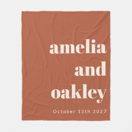 Manta Polar Boda personalizada Retro de caída de roya Minimali