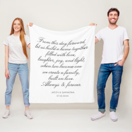 Manta Polar Boda promete caligrafía personalizada