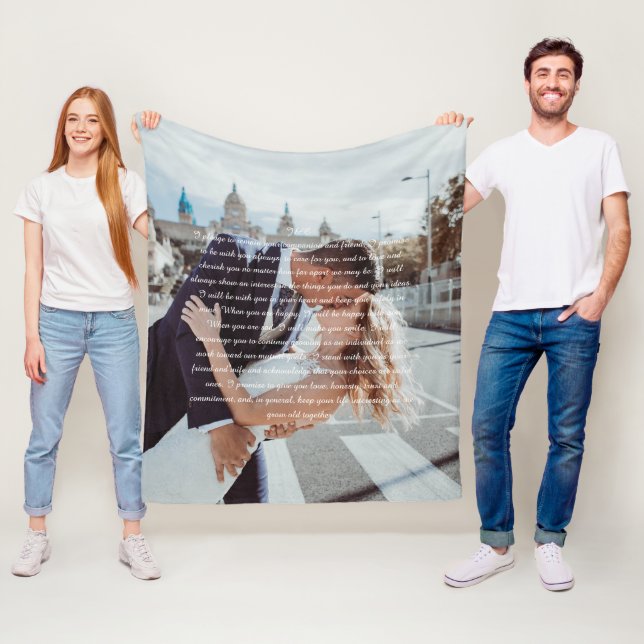 Manta Polar Boda Vows Fleece Blanket (In situ)