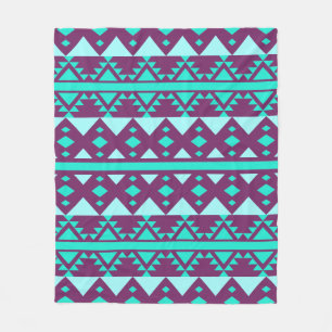Manta Polar Bohemia Verde azulada Tribal Azteca