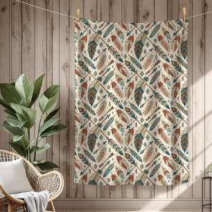 Manta Polar Boho Auténtico Tribal Audaz Las flechas de plumas 