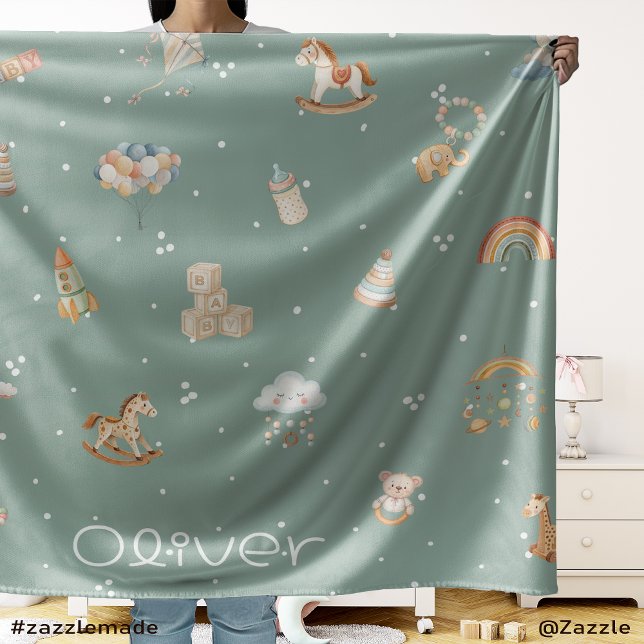 Manta Polar Boho Autumn Baby Shower (Boho Autumn Baby Shower Fleece Blanket)
