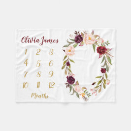 Manta Polar Boho Baby Girl Milestone Mensual Baby Blanket