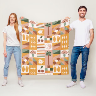 Manta Polar Boho bloquea la floral