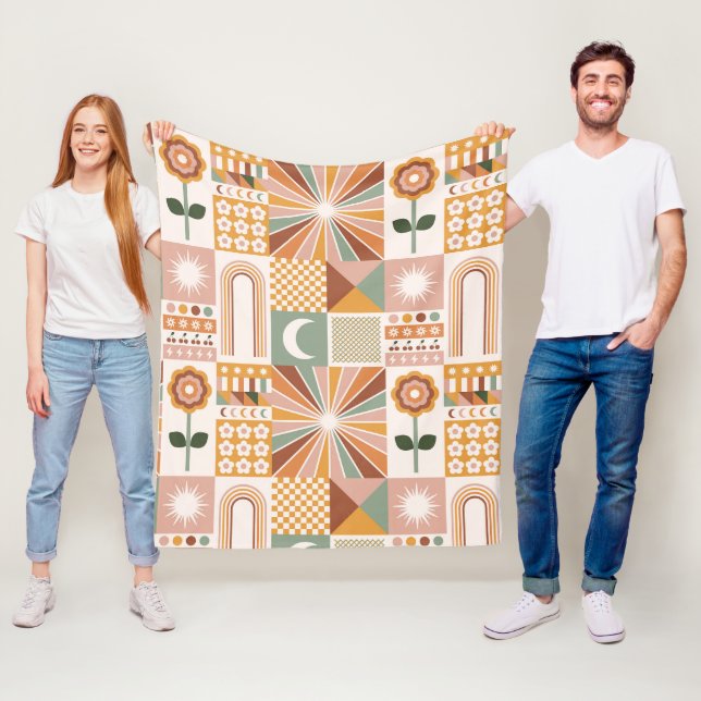 Manta Polar Boho bloquea la floral (In situ)