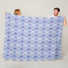 Manta Polar Boho Blue and Purple Pattern Cosy Fleece Blanet
