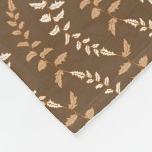 Manta Polar Boho Brown Fern Strings - patrón sin costuras.