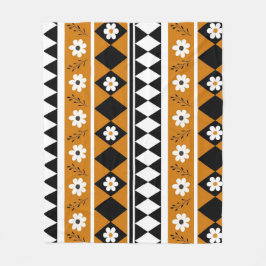 Manta Polar Boho Brown Tropical Floral Primavera Botánica