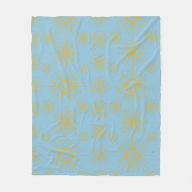 Manta Polar Boho Celestial Sun Stars Sky Blue (Anverso)