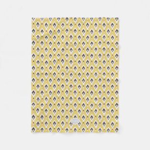 Manta Polar Boho chic amarillo ikat patrón tribal monograma